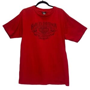 Harley Davidson Tradition Red & Black 2005 Lancaster, PA Graphic T-Shirt